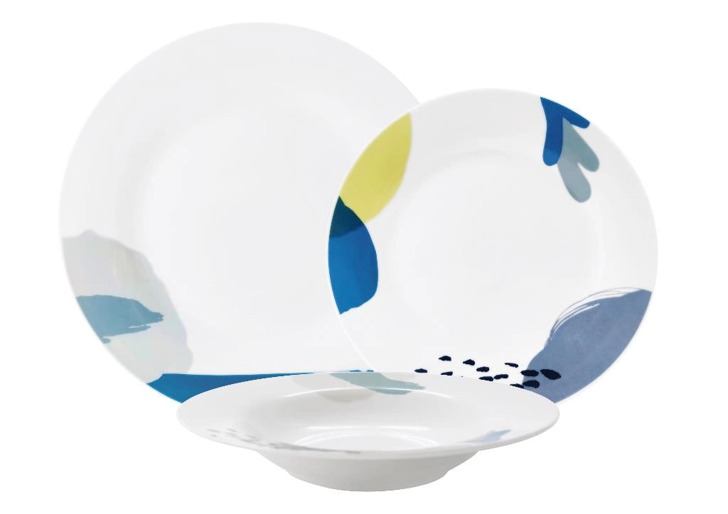 Servizio di Piatti da Tavola in Ceramica Trend Ibiza 18 Pezzi