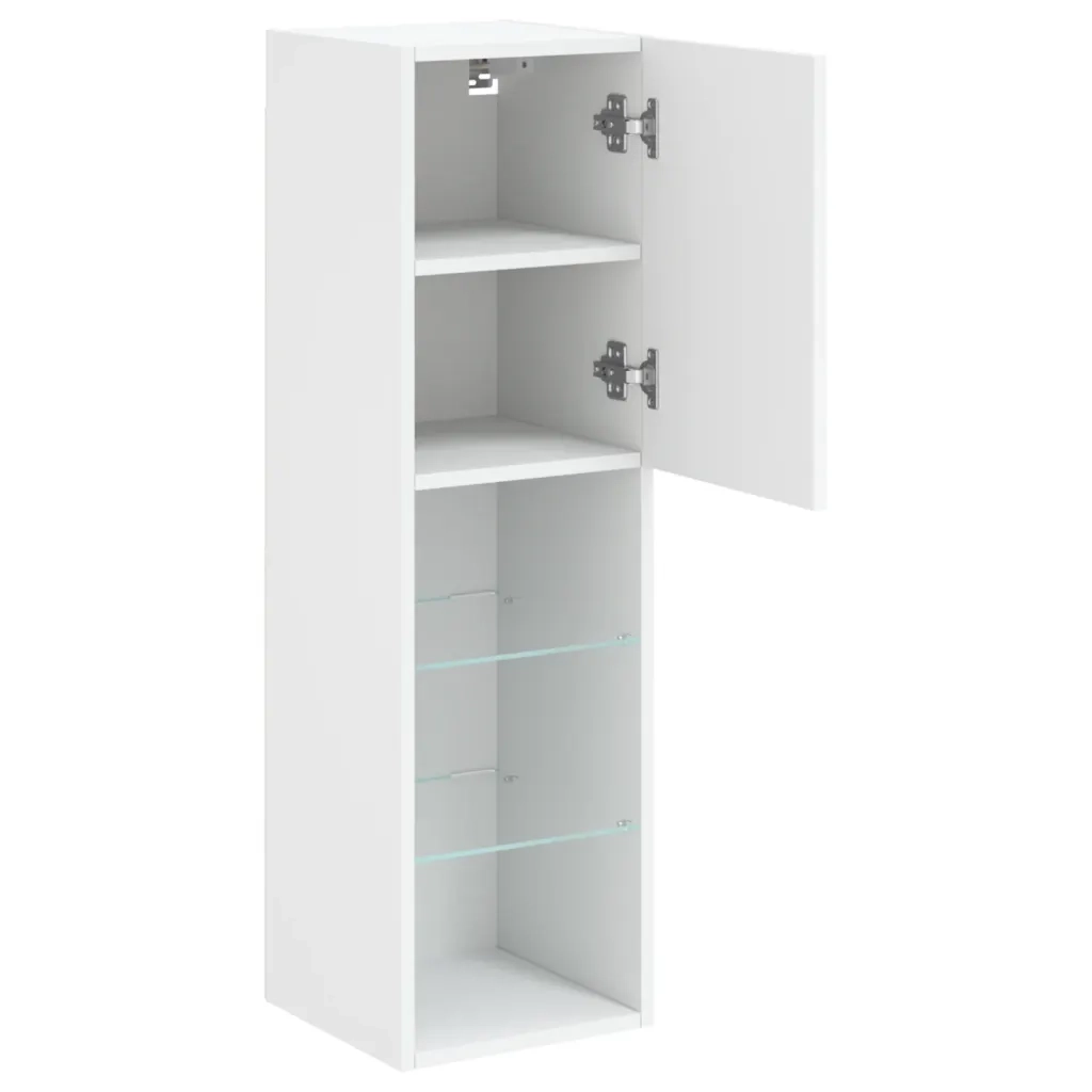 Mobile TV con Luci LED-Credenza TV-Console TV Bianco 30,5x30x102 cm