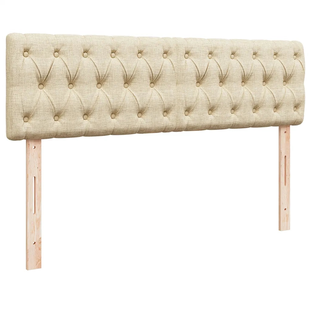 Struttura Letto Pouf con Materassi Crema 160x200 cm in Tessuto 3312013