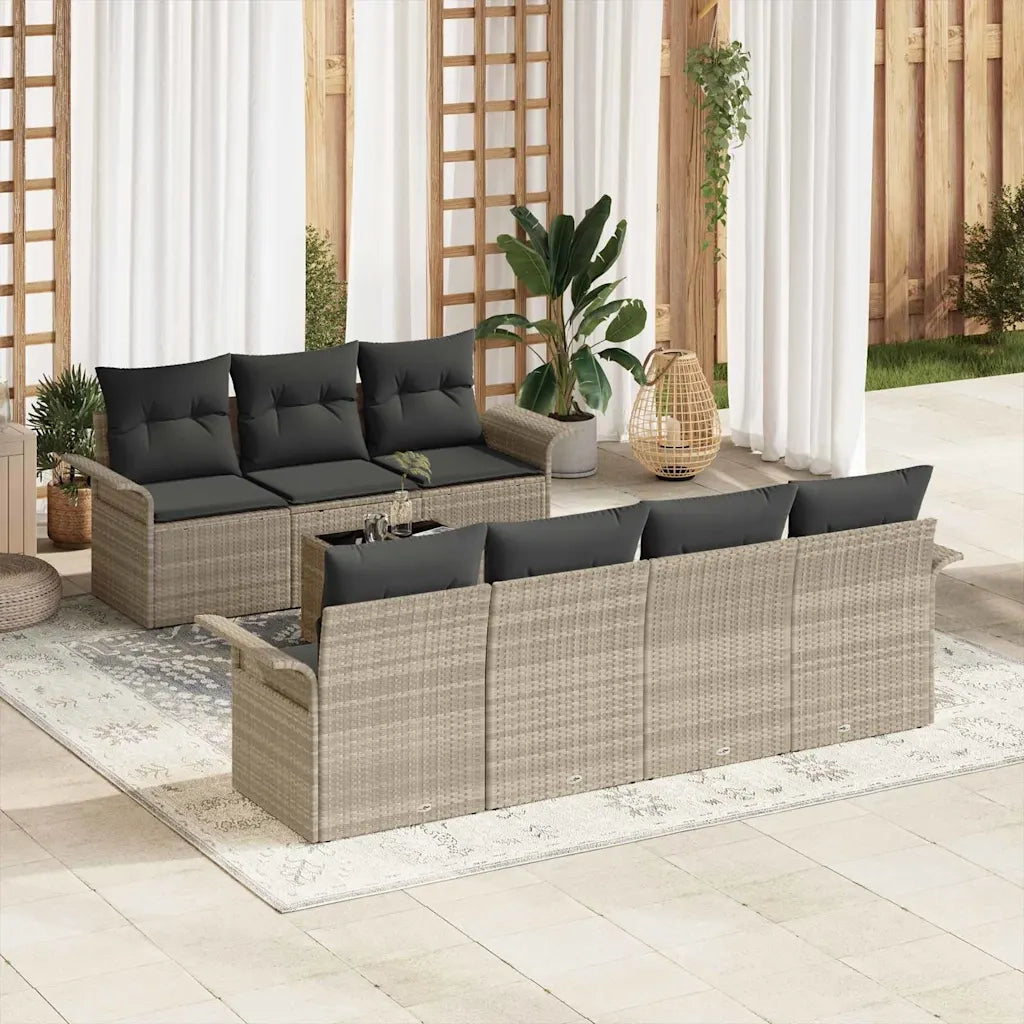 Set Divano da Giardino 8 pcs Grigio chiaro e grigio scuro 3353941