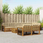 Set di divani da esterno con cuscino 9 pcs Naturale e Beige 3373713