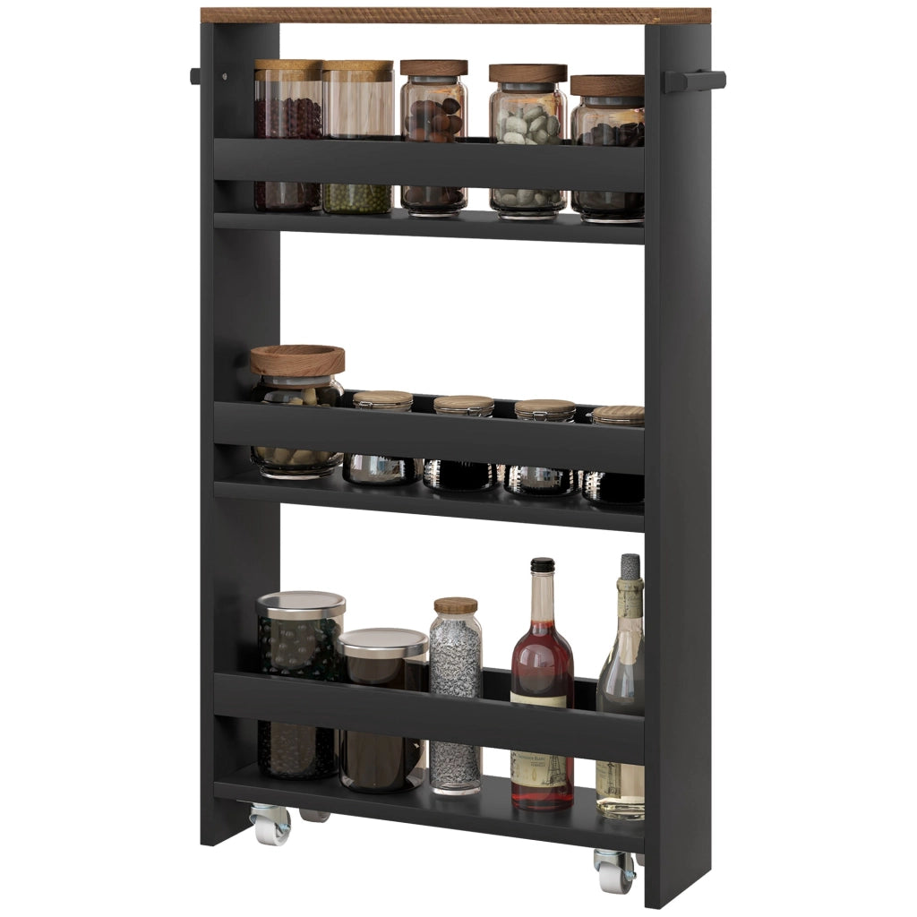 Carrello con cassetti e ruote 3 livelli ¨C zephmum ¨C 51.5x13x80 cm