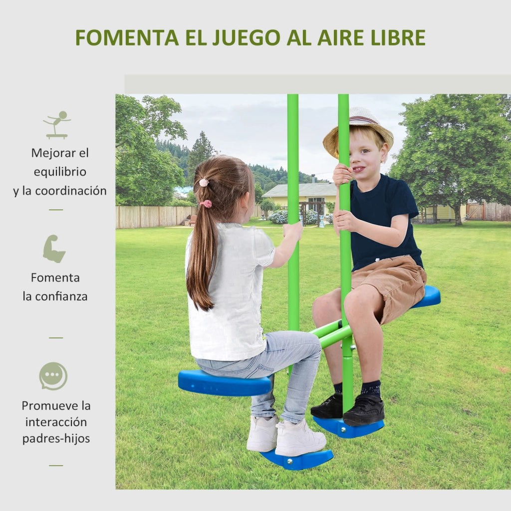 Altalena Giardino con Altalene e Dondolo ¨C zephmum ¨C Verde e Azul 280x140x178 cm