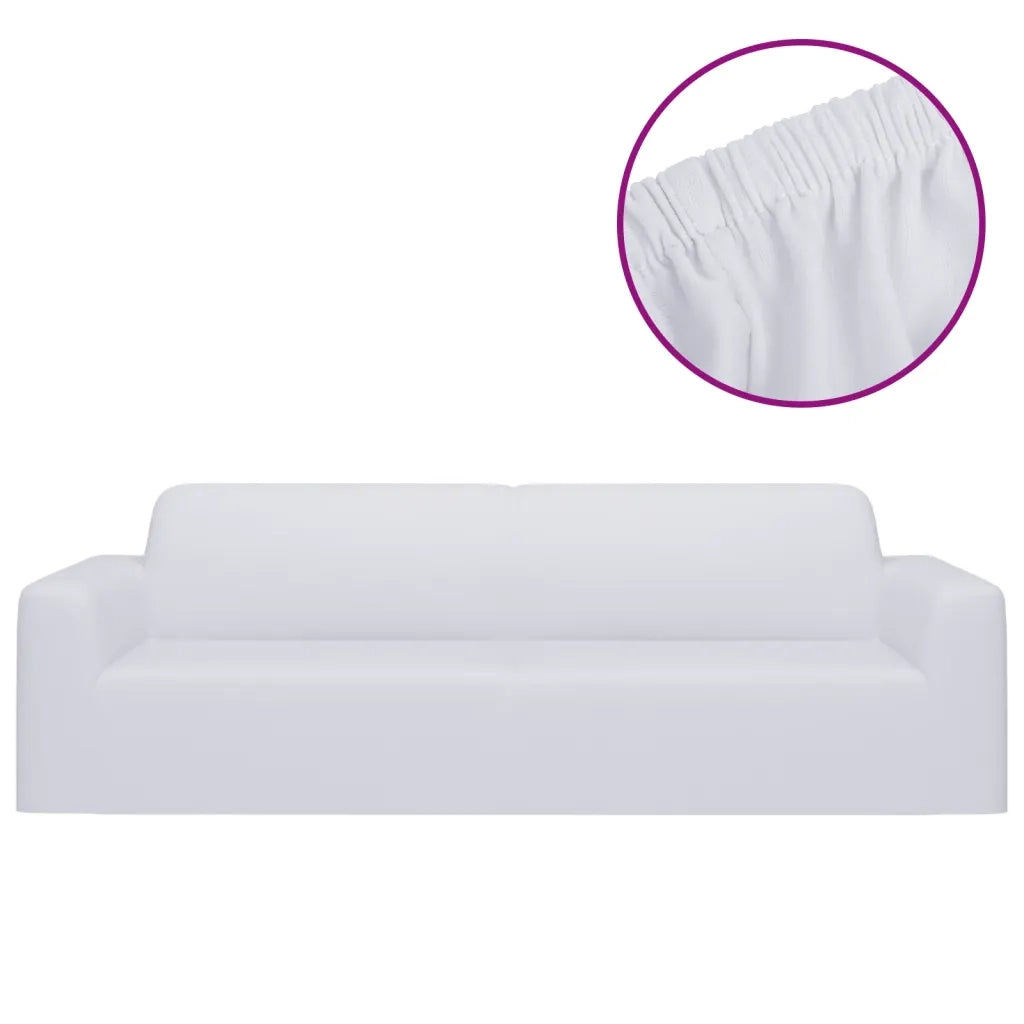 Fodera Elasticizzata Divano 3 Posti in Jersey Poliestere Bianco cod mxl 53477