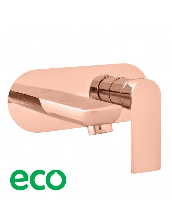 NIL miscelatore lavabo a parete in ottone oro rosa lucido