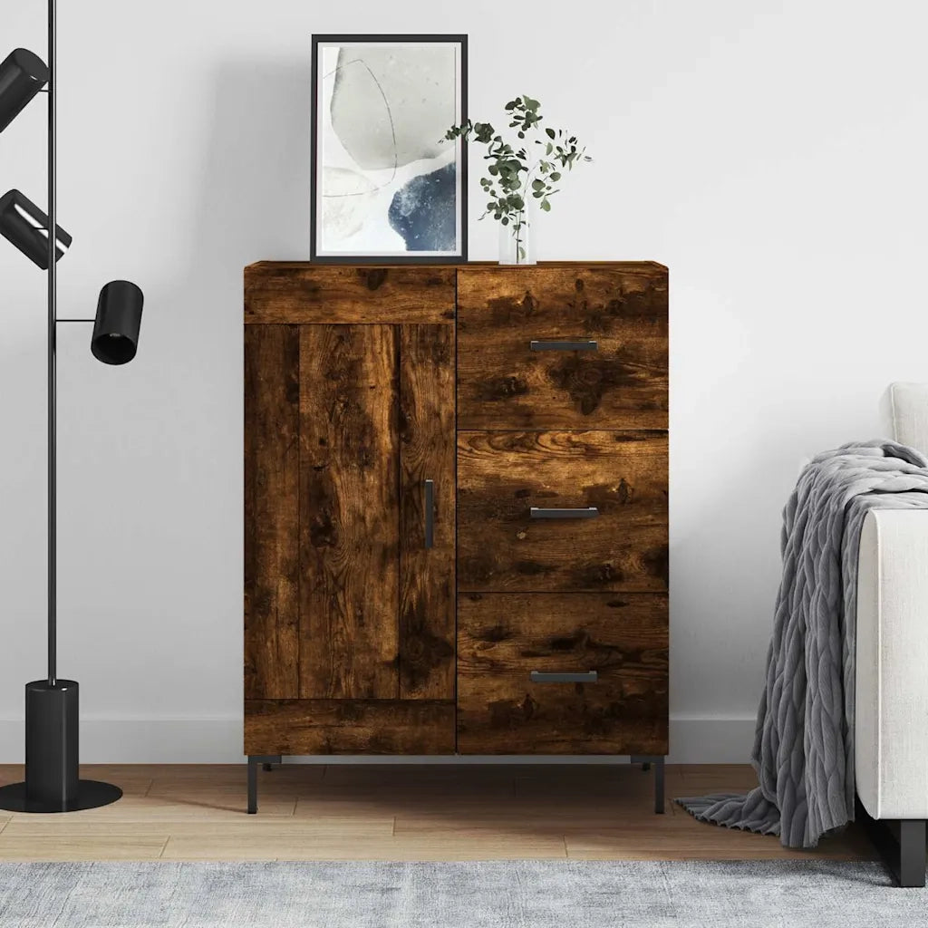 Credenza | Madia | Buffet da pranzo | Armadio da pranzo Rovere Fumo 69,5x34x90 cm in Legno Multistrato