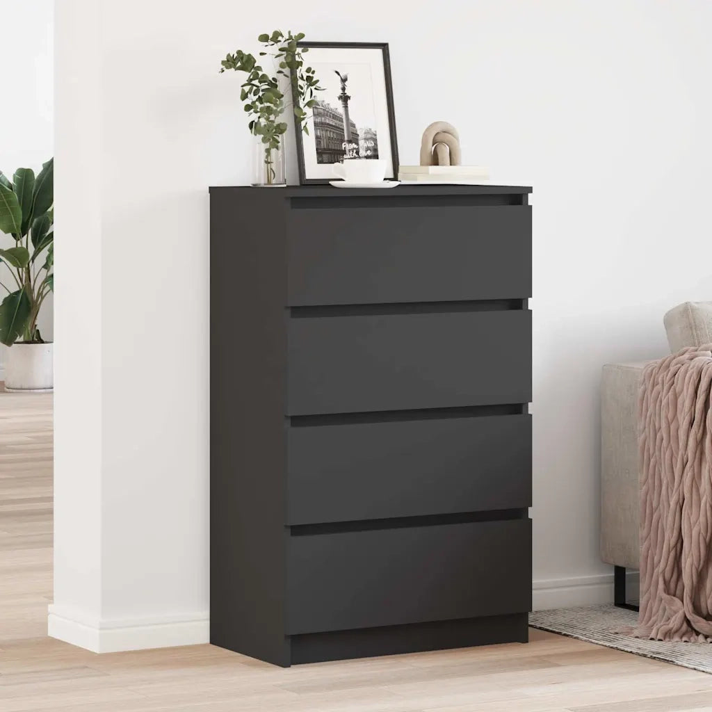 Credenza Nera 60x35x98,5 cm in Legno Multistrato