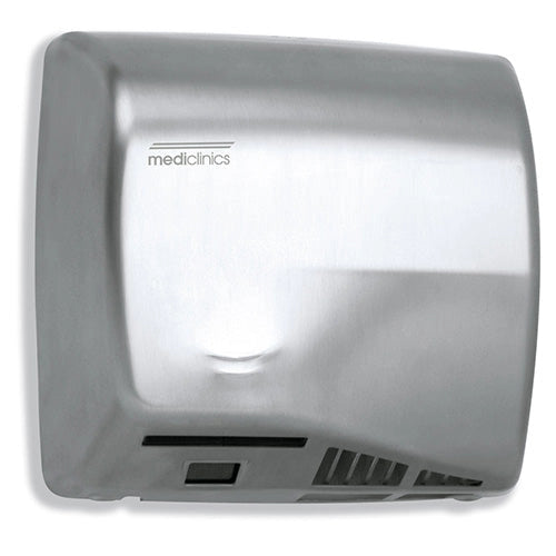 Asciugamani Elettrico Aria Calda Automatico in Acciaio Satinato Mediclinics Speedflow M06Acs