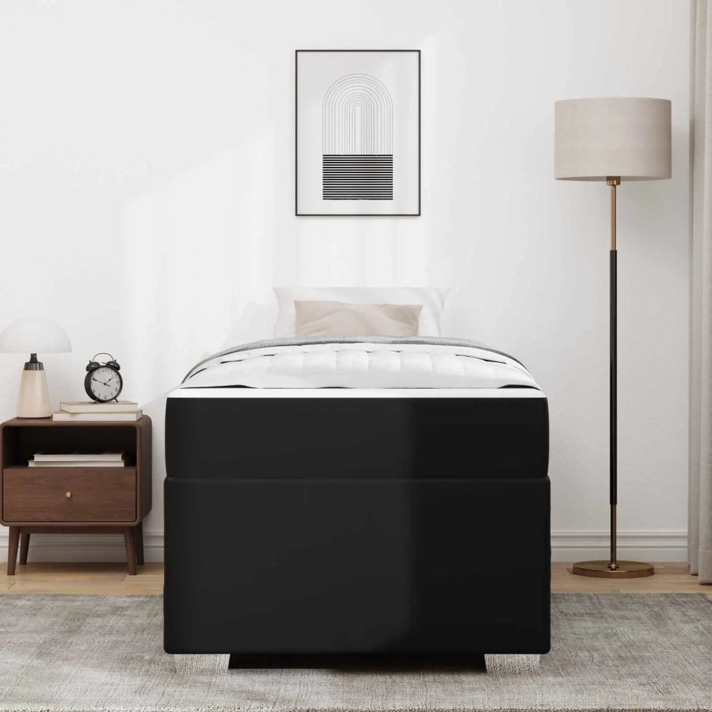 Struttura del letto con materasso Nero 100 x 200 cm Tessuto 3399226
