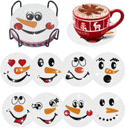 Set di Pianificazione di Diamanti per l'Imballaggio di Natale, 8 pezzi di DIY Set di Poppa di Neve con Supporto per Adulti Principianti, Onderzetters di Diamanti per Bambini Attività Artistiche