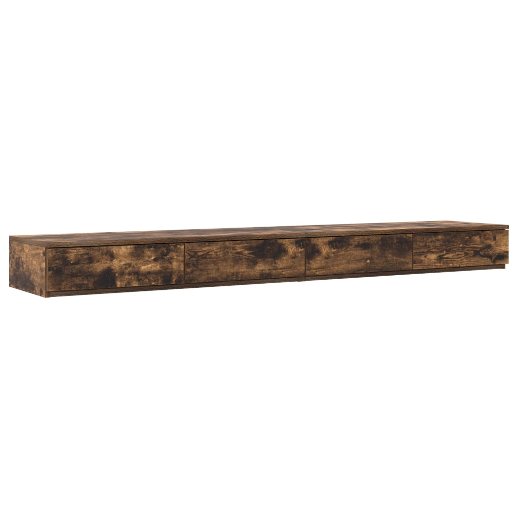 Cassetti per letto in rovere affumicato - 180x36,5x16,5 cm - Realizzati in legno ingegnerizzato