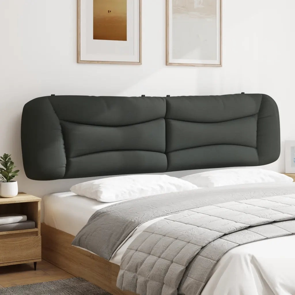 Coussin de tête de lit Hvar gris foncé 200 cm tissu
