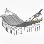 Marvin Amaca da Giardino Indonesia, Letto Dondolo da Esterno Campeggio, Barre di Legno, in Cotone Tessuto GRIGIO 200x100