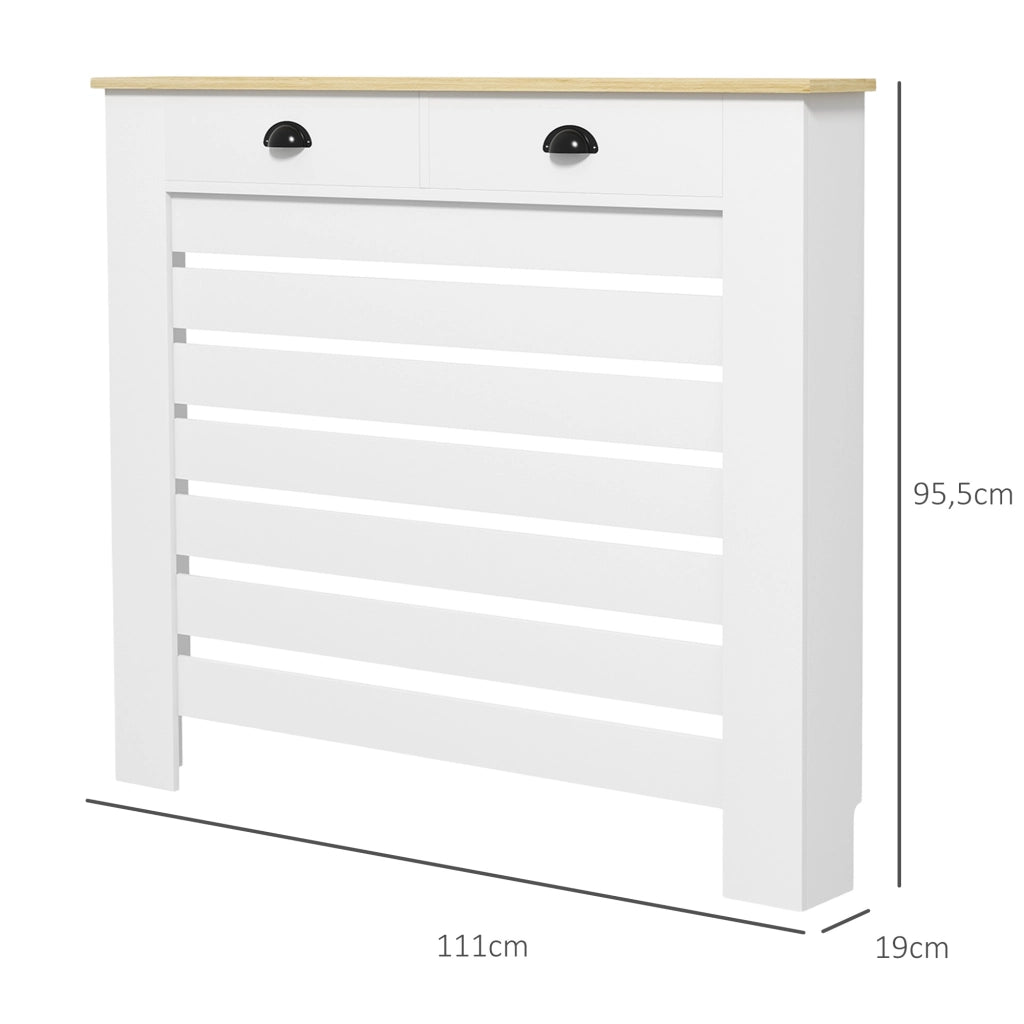 Copriradiatore con 2 cassetti in legno ¨C zephmum ¨C 111x19.5x95.5 cm bianco