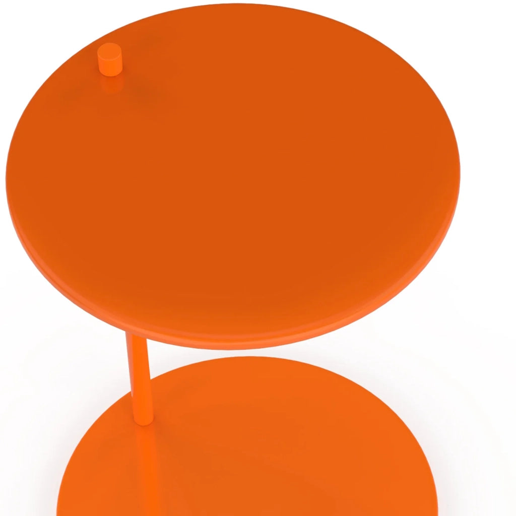 IDMarket - Set di 2 tavolini rotondi, tavolini da salotto, comodini LEONTINE da 40 cm in metallo arancione