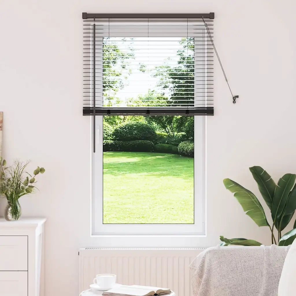 vidaXL Tenda per Finestra con tende Nero Alluminio