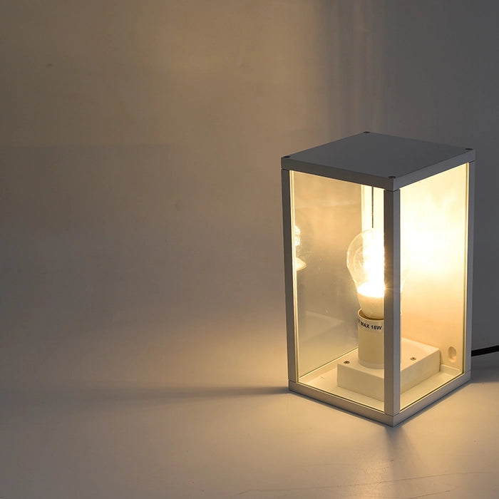 LAMPADA DA PARETE IP44 PER INTERNI ED ESTERNO IN ALLUMINIO BIANCO CON ATTACCO E27 - DESIGN ELEGANTE E MODERNO