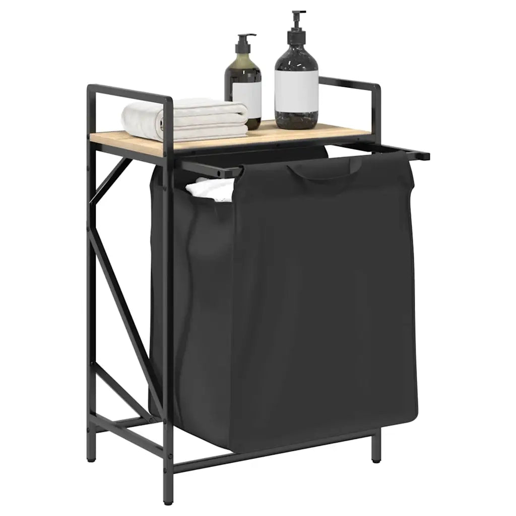 Cesto della Biancheria 1 Scomparto con Ripiano Sonoma Rovere 859071