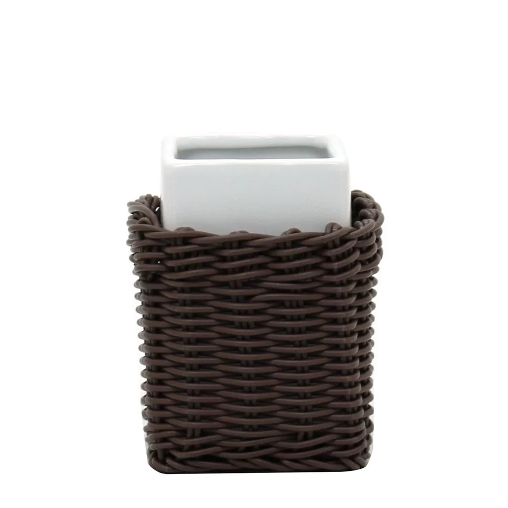 Bicchiere in ceramica bianco - serie Fibra