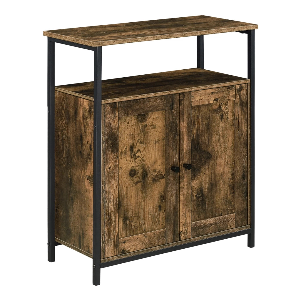 Cassettiera Aremark per soggiorno 79 x 60 x 30 cm nera con effetto legno scuro 03_0006816
