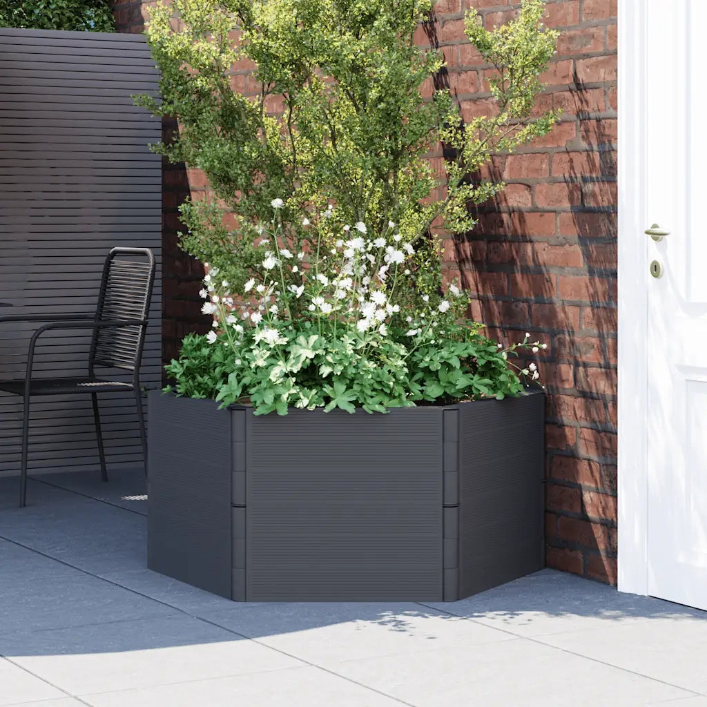 Fioriera | Cassetta per fiori | Vaso da Giardino Antracite in PP