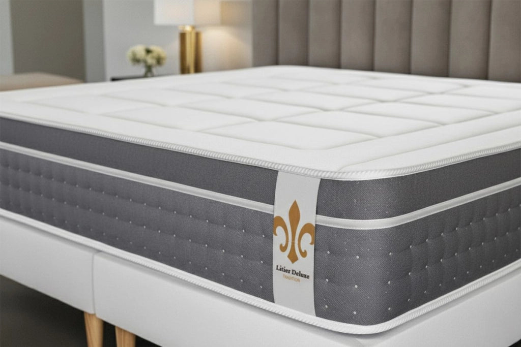 Pacchetto letto completo - Materasso 160x200cm + Box spring con doghe (kit) + 2 cuscini + Piumino - Trente