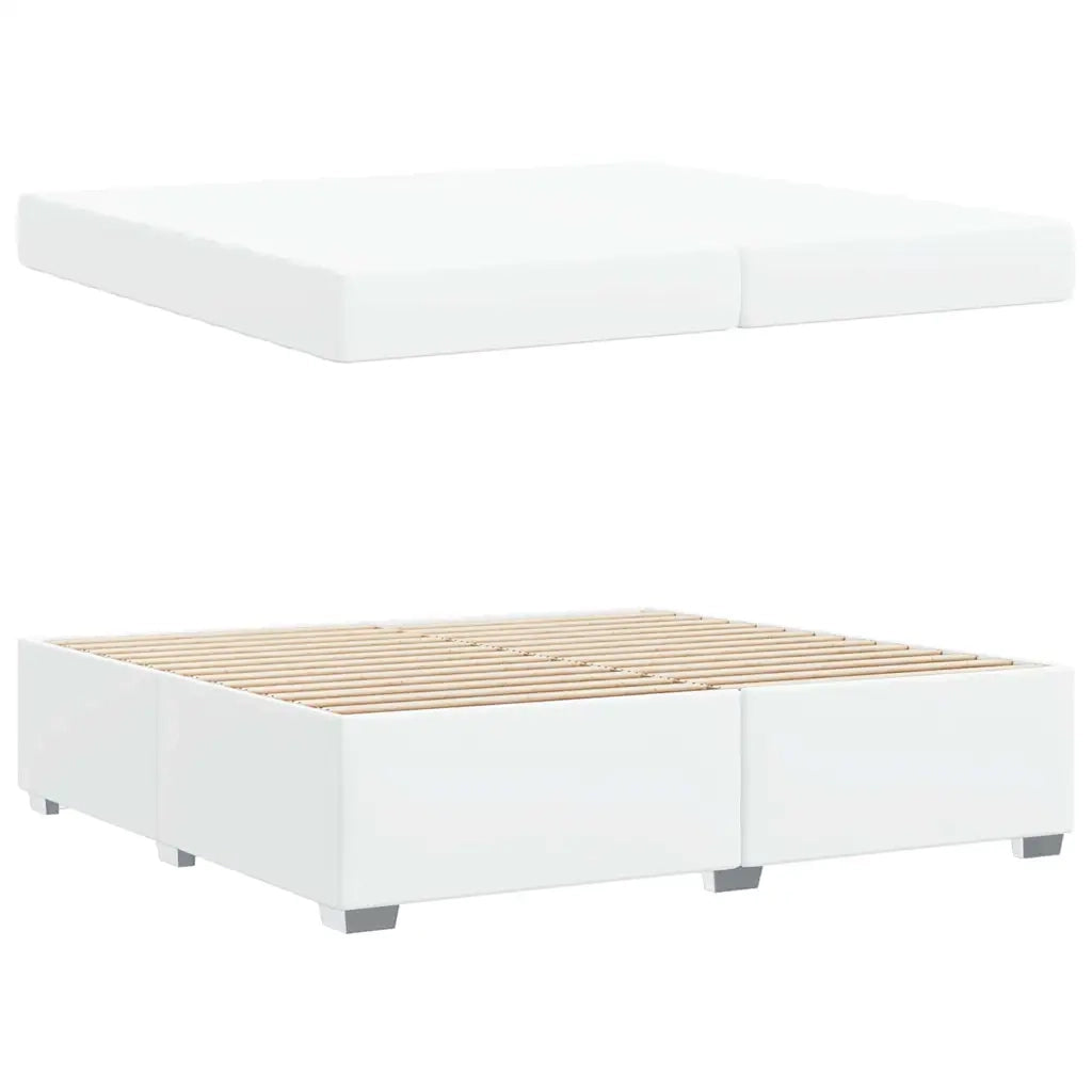 Struttura del letto con materasso Bianco 200 x 200 cm Tessuto