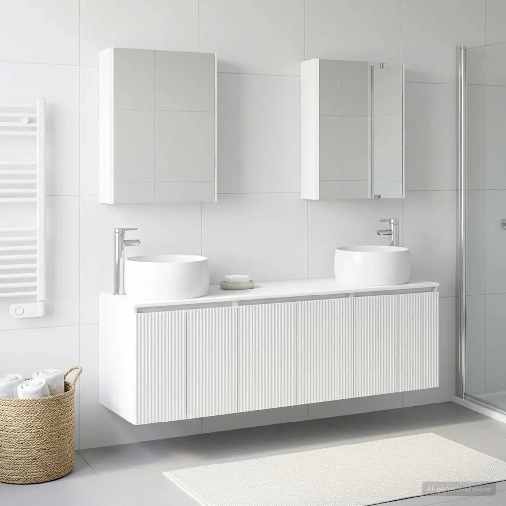 Set di Armadi da Bagno 5 pcs Bianco Legno ingegnerizzato 3406527