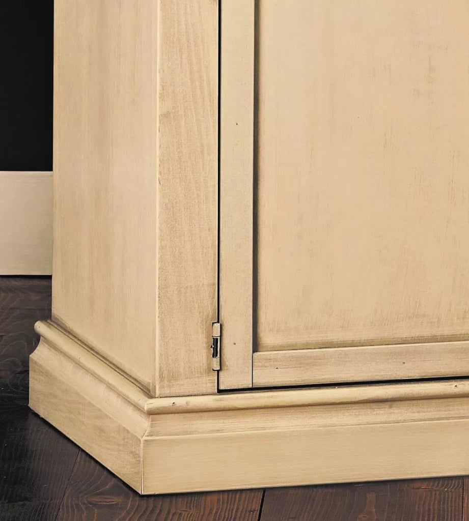 Porta tv 2 in legno shabby avorio patinato 84x40x75 - Mobili 2G