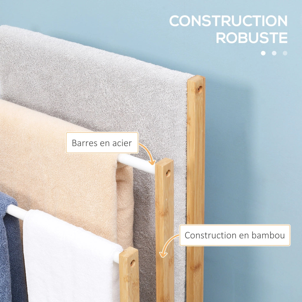 Portasciugamani in Bamb¨´ con 3 Sbarre ¨C zephmum ¨C 48x25,8x94 cm