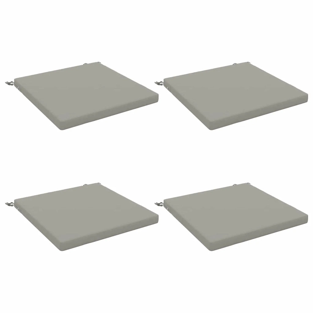 Cuscini per Sedia in 4 Pezzi SOEST 4 pz 100% Poliestere Grigio 944682