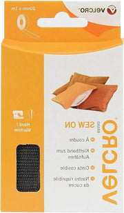 Tappetino VELCRO nero - 20mm x 1m - adesivo per cucire - EC60299 per tavolo da viaggio per bambini