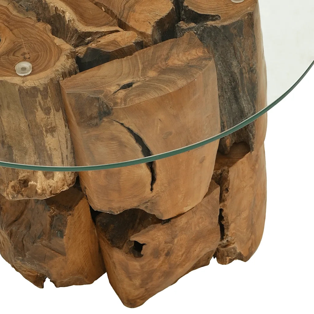 Tavolino da Salotto-Tavolino da soggiorno-Tavolo in Legname Massello di Teak 60 cm