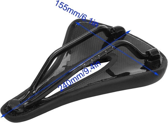 Sella da Bicicletta da Corsa - Hol - Rivestimento morbido a schiuma - 155 mm Largo - Adatto per Biciclette da Corsa - Sella da Bicicletta nera, Ideale per Gite Comfortevoli, Sella da Bicicletta con Progettazione Ergonomica.