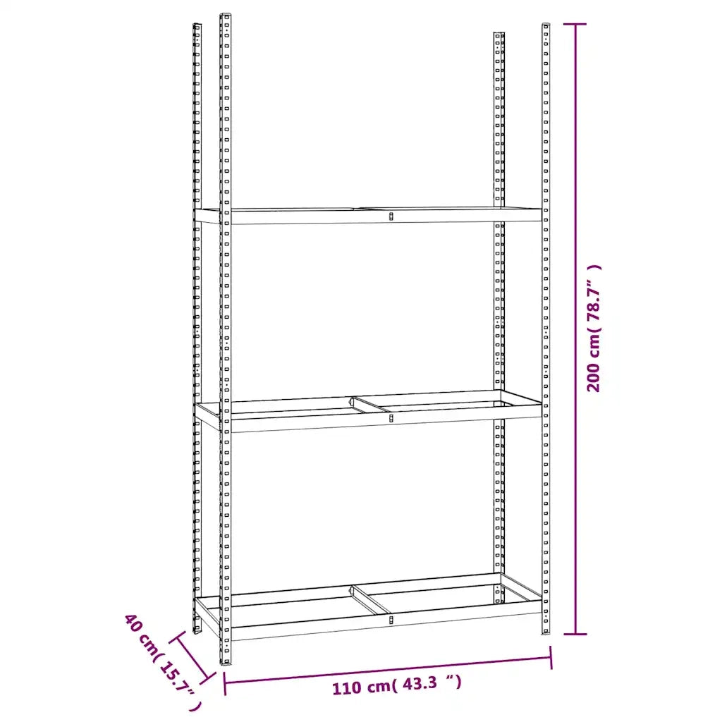Portapneumatici a 3 Strati 4 pz Argento 110x40x200cm in Acciaio cod mxl 54393