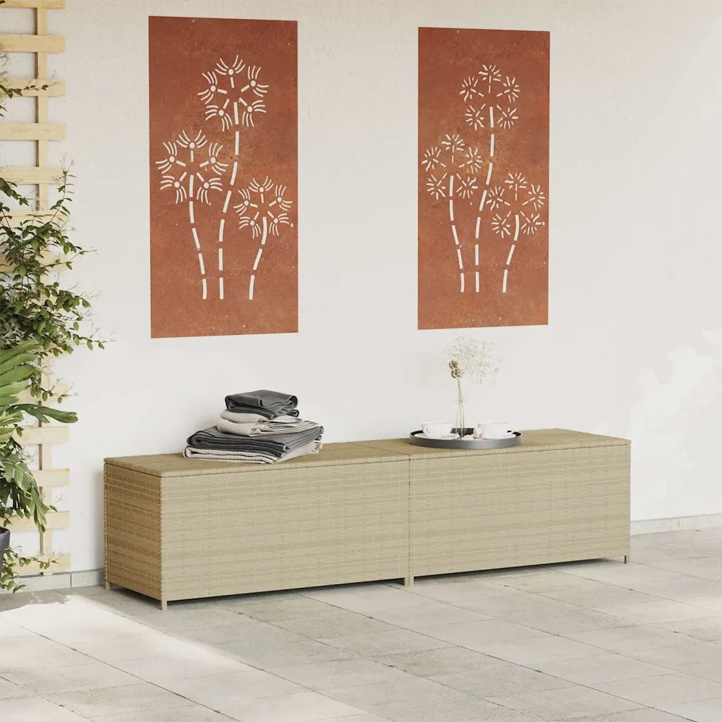 Contenitore da Giardino Beige Misto 469L in Polyrattan CFW3591407
