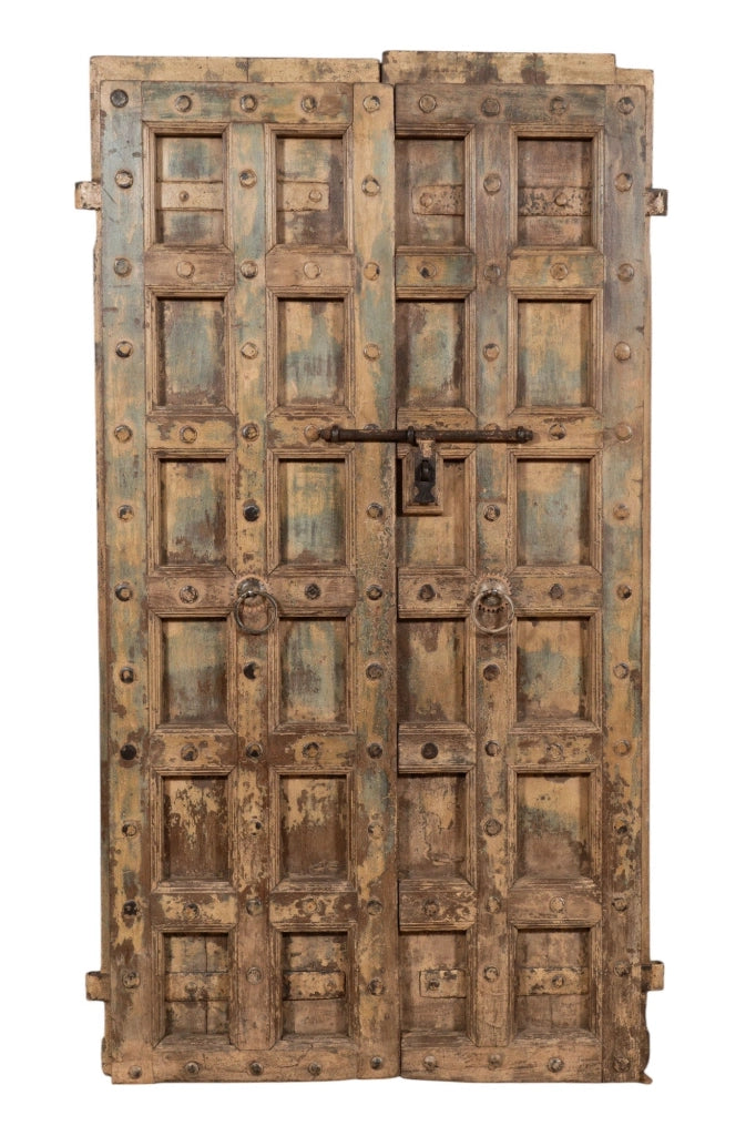 Biscottini Porta portone in legno massello e ferro da interno o da esterno vecchia e antica medievale