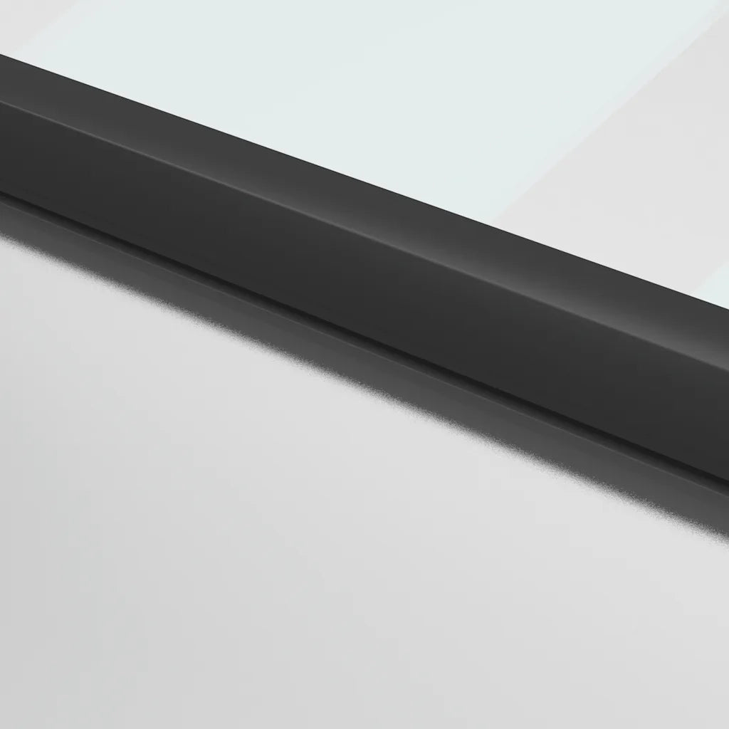 Porta Interni Sottile Nera 93x201,5cm Vetro Temperato Alluminio 155120