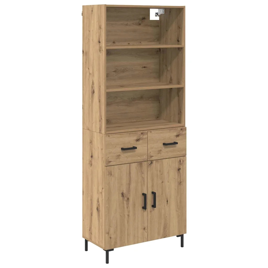 Credenza | Madia | Buffet da pranzo | Armadio da pranzo con cassetto Rovere artigianale 69,5 x 34 x 180 cm
