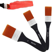 Set di pennelli 3 pezzi - Pennello piatto 10/20/40 mm - Pennello acqua/acrile/verniciatura - Nylon/Alluminio/Bamboo - Pennello per pittura - Resistenza forma estrema - Pennelli per vernice