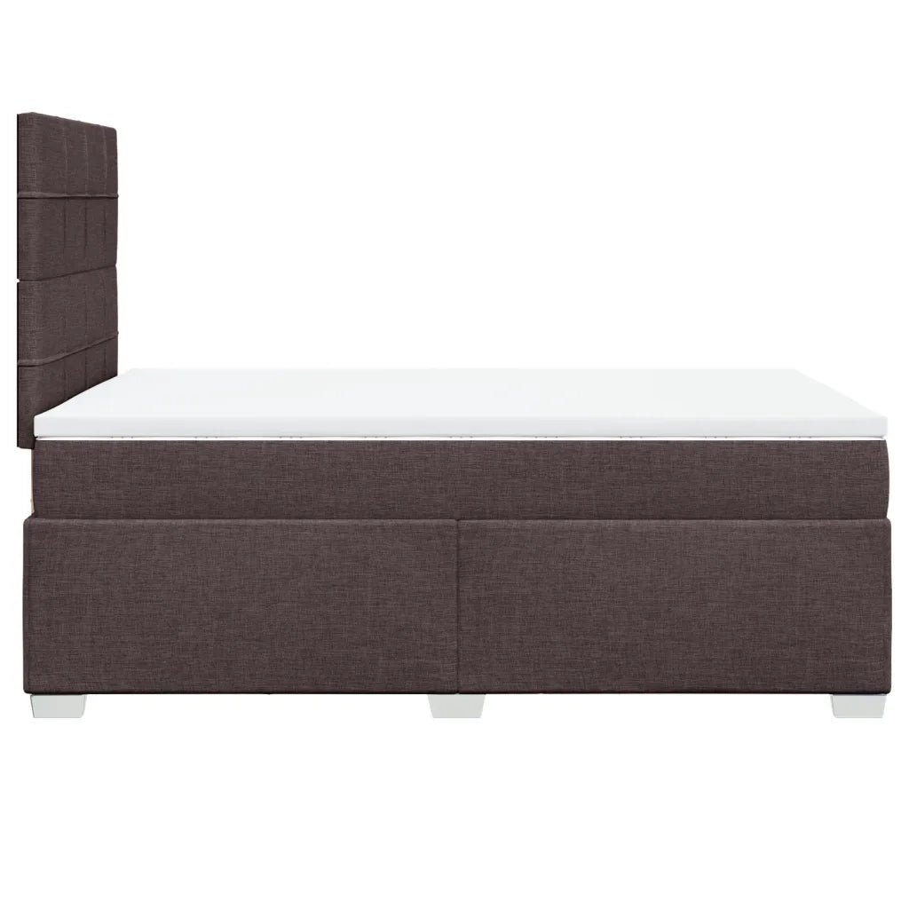 vidaXL Giroletto a Molle con Materasso Marrone Scuro 120x200cm Tessuto