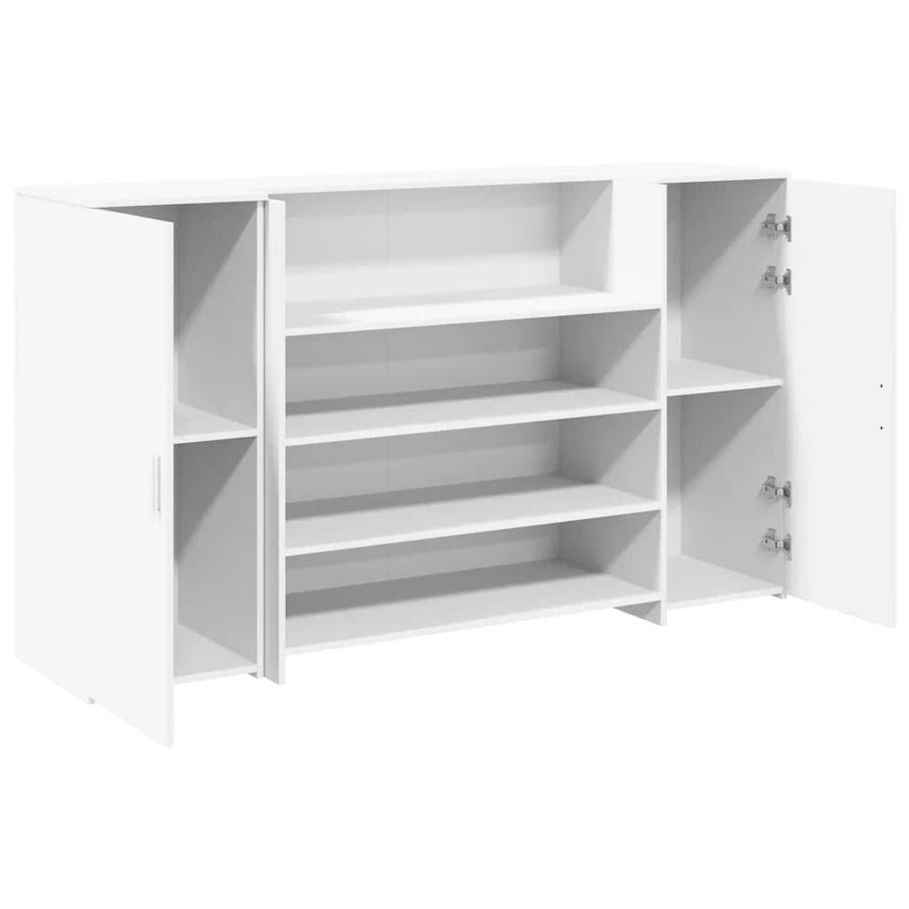 Scrivania per Reception Bianca 180x50x103,5 cm in Legno Massello 3324169