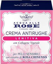 ACQUA ALLE ROSE CREMA VISO ANTIRUGHE LENITIVA CON COLLAGENE VEGETALE DI ROSA CHINENSIS PELLI SENSIBILI 50 ML