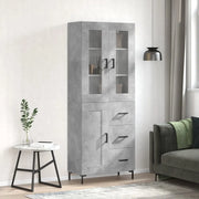 Credenza-Buffet-Armadio da cucina Grigio Cemento 69,5x34x180 cm in Legno Multistrato 921110