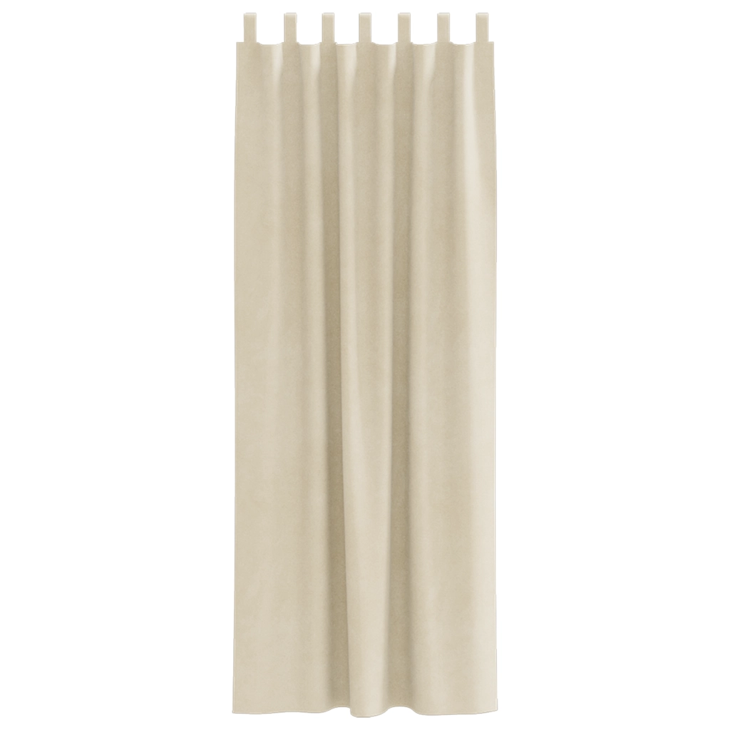 Tende Blackout  con anelli 2 pezzi in velluto crema
