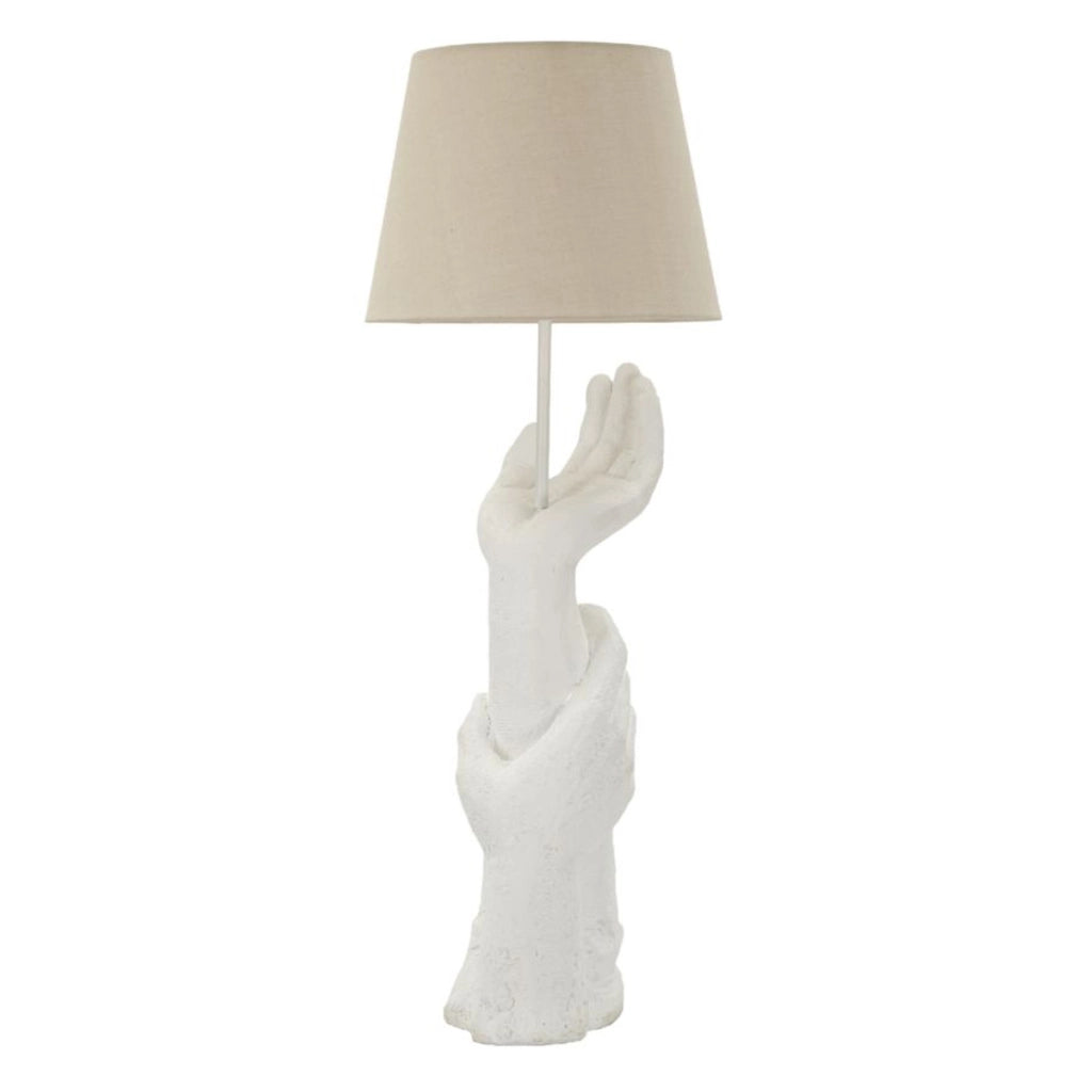Lampada da Tavolo Mani, Bianco, Poliresina, 35x35x93 cm