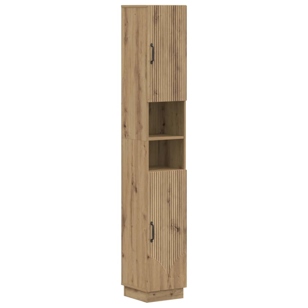 Armadio da Bagno con Ripiano Aperto HOORN Rovere Artigianale 897264