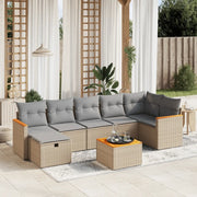 Set Divano da Giardino 8 pz con Cuscini Beige Misto Polyrattancod mxl 113764
