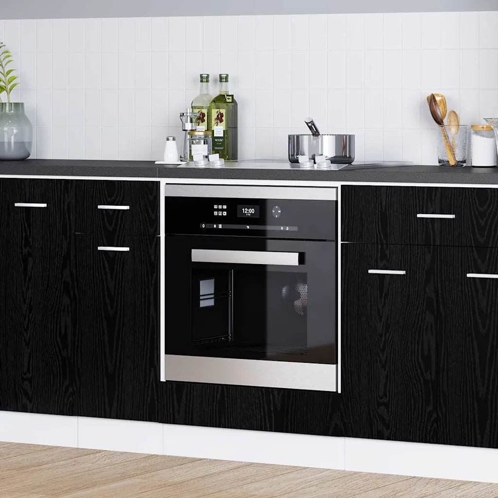 vidaXL Armadio per forno Rovere nero 60 x 46 x 81.5 cm
