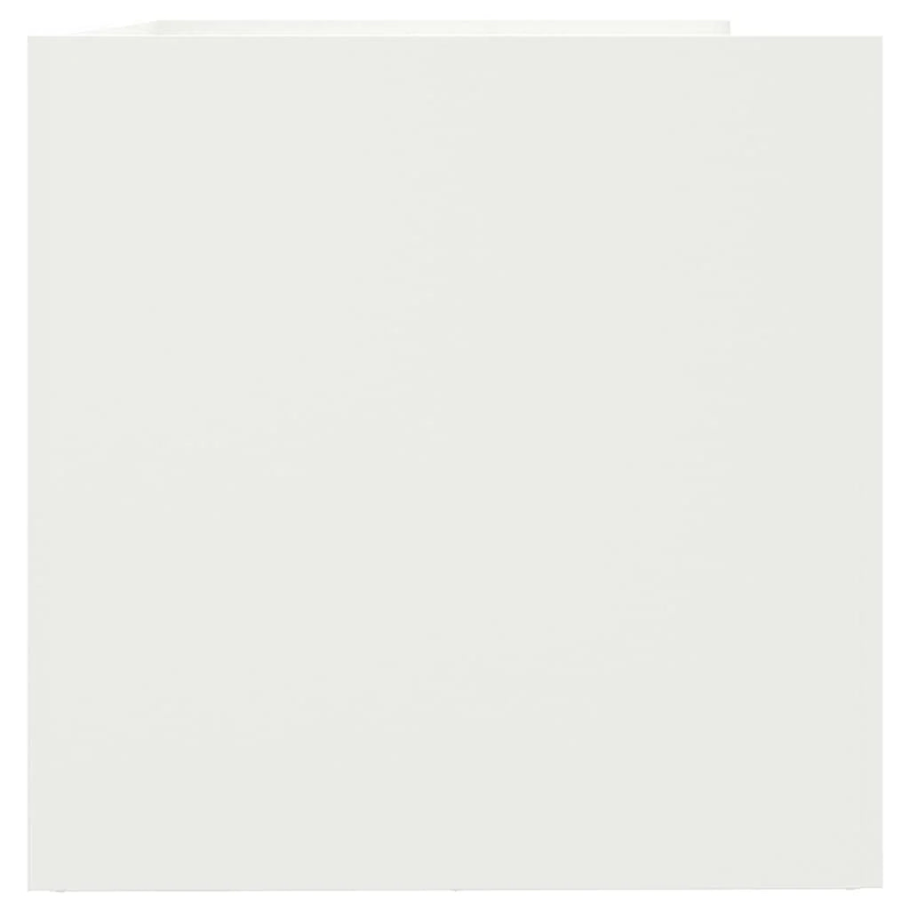 Fioriera rialzata per piante fiori terrazza giardino 62 x 40 x 39 cm acciaio bianco 02_0037753